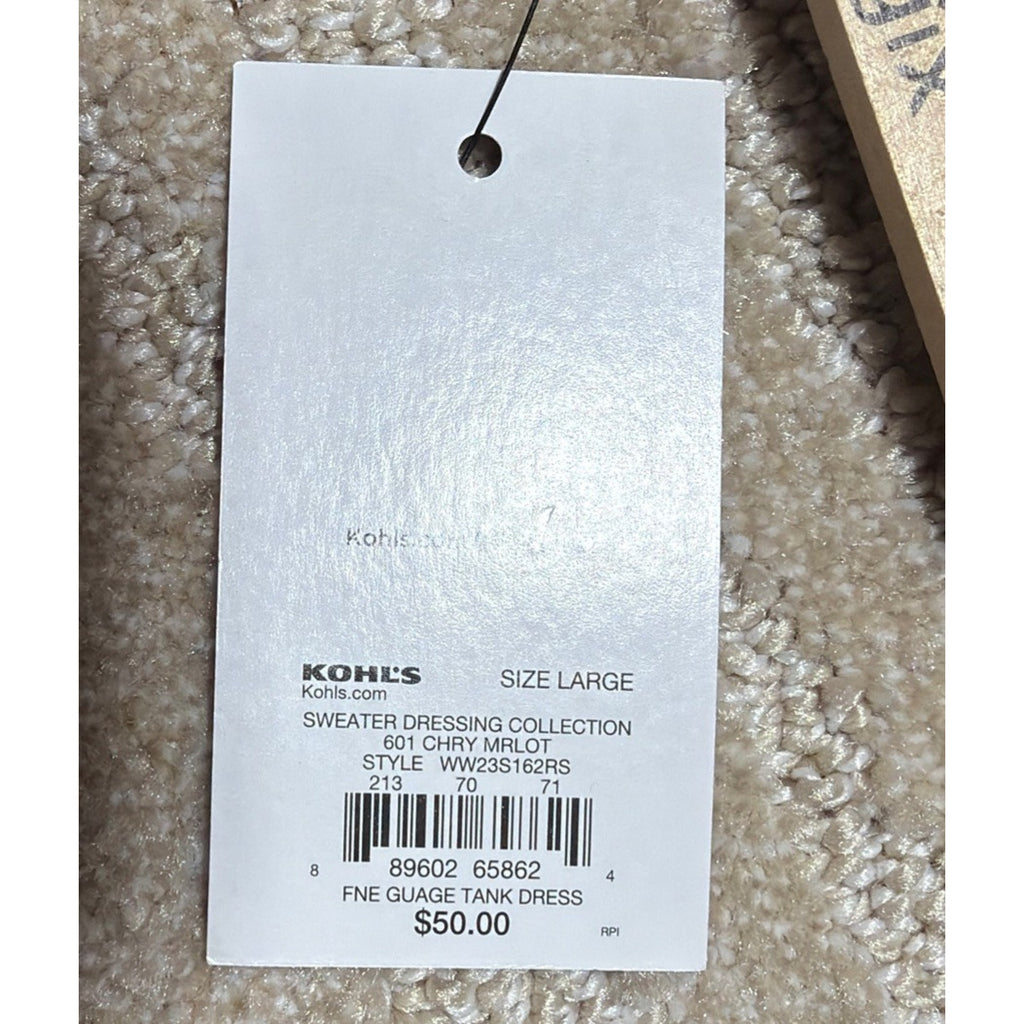 NINE WEST Ribbed Sleeveless Dress Stretch Womens L NWT
