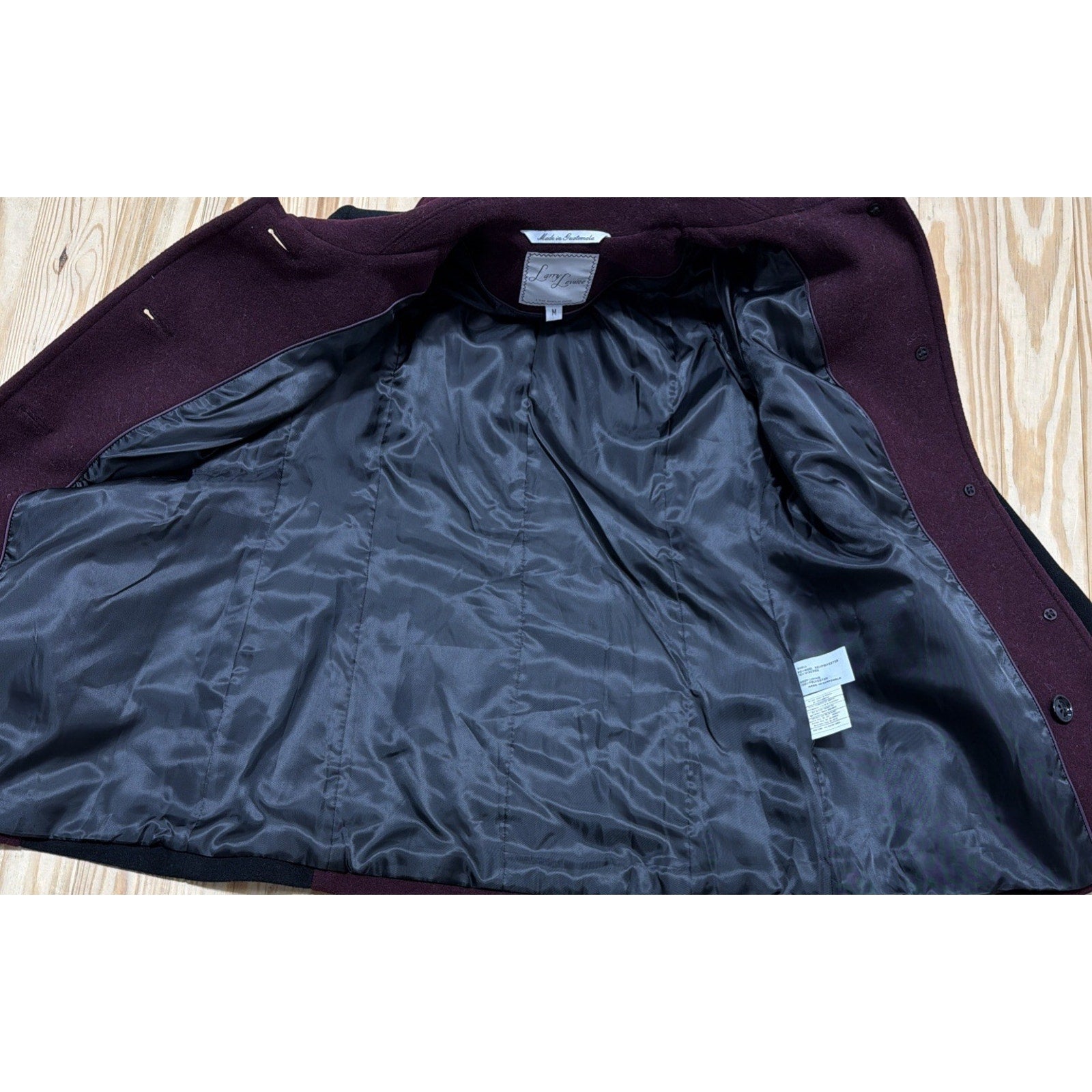 Larry Levine Coat Womens M Wool Blend Sport Preppy City Formal Holiday