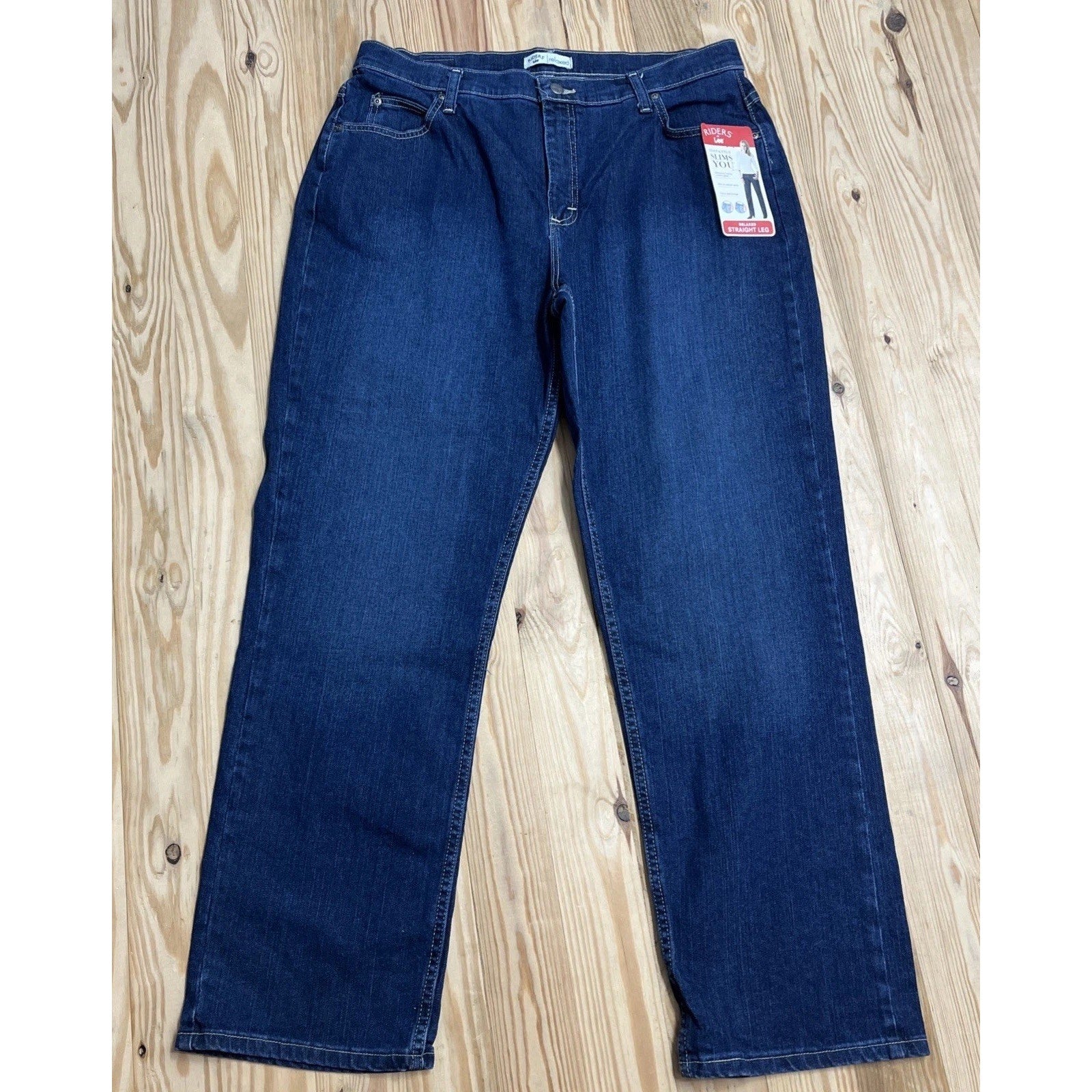 Lee Straight Jeans NEW Relaxed Fit Mid Rise Size 16 NWT Inseam Approx 30.5”