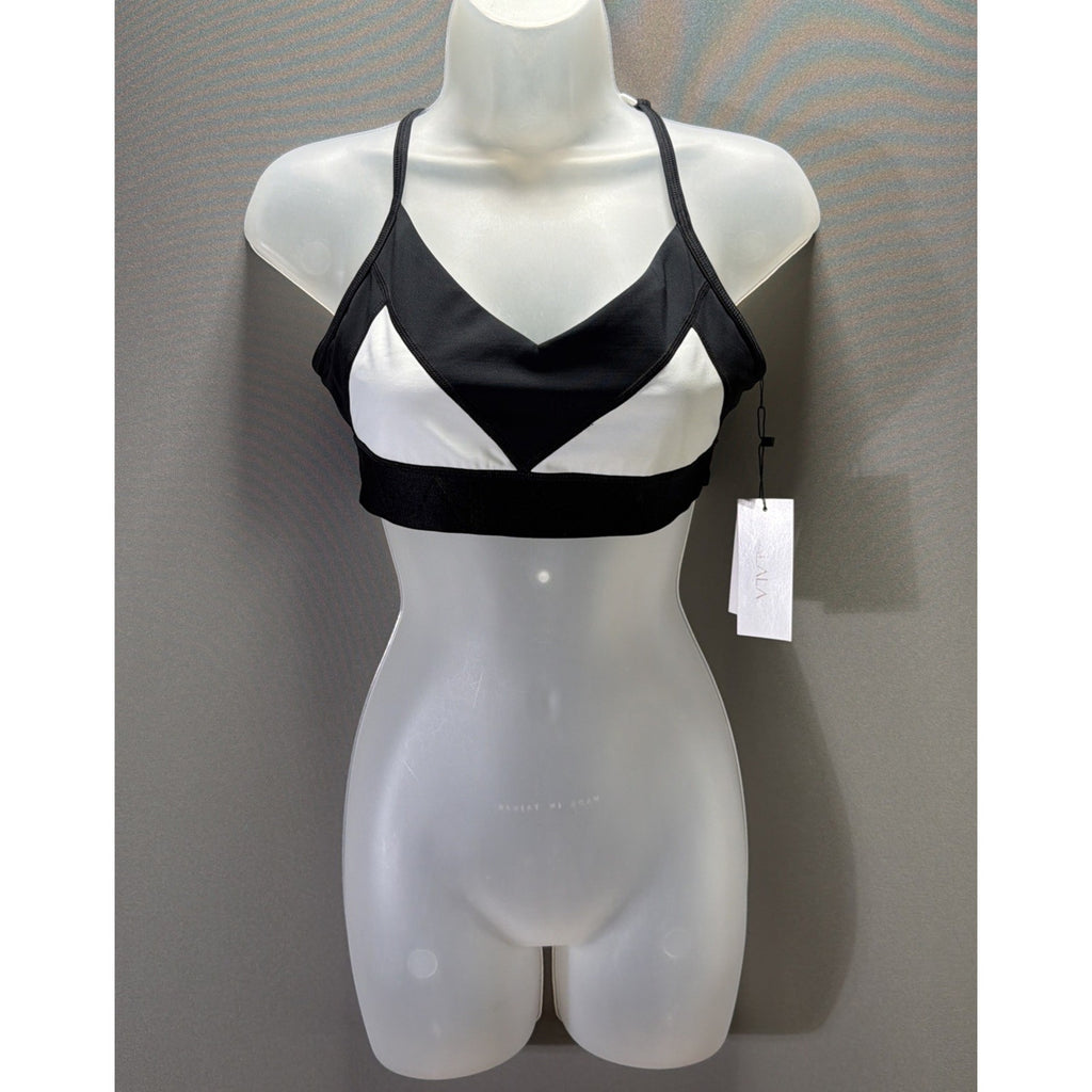 NWT- ALALA- MEDIUM Black White Sports Bra $85