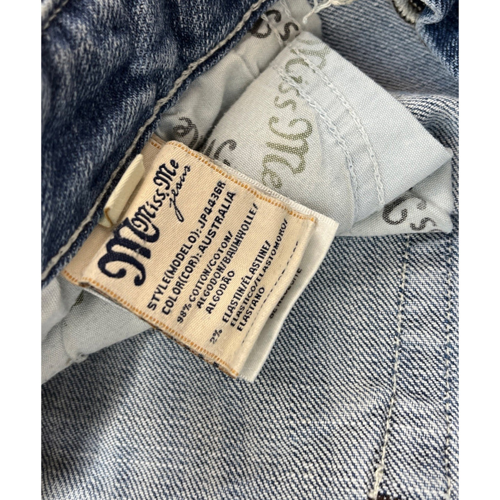 VTG Women Miss Me Flare Jeans Sz 29 Bootleg Flap Pocket Embroidered Med Wash y2K