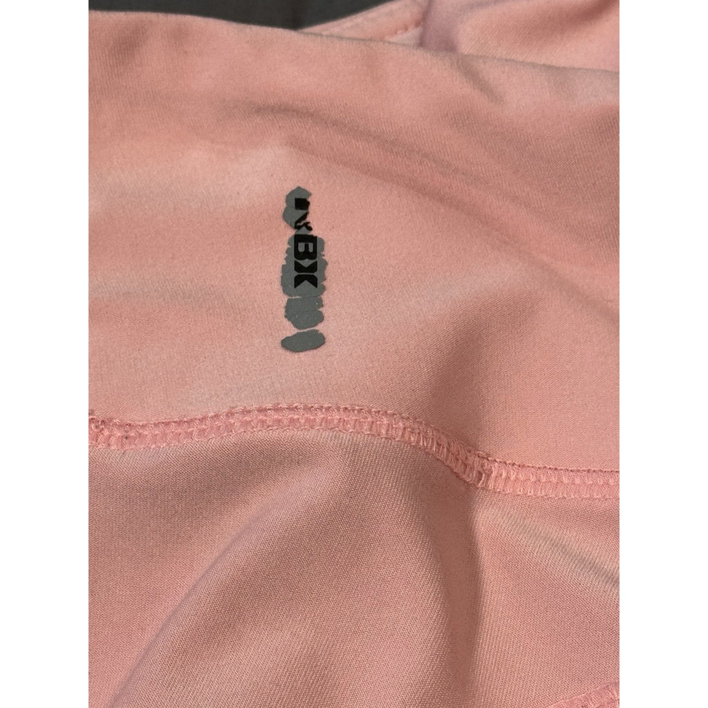 RBX L Pink Ribbed Cell Phone Pockets Capri Leggings Women’s Size Medium