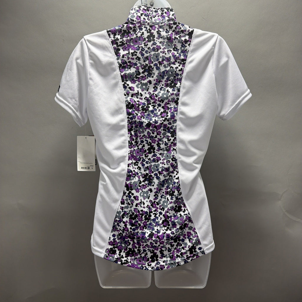 Kerrits Equestrian Cooltek SS Close Contact Riding Shirt-S-Purple Floral NWT