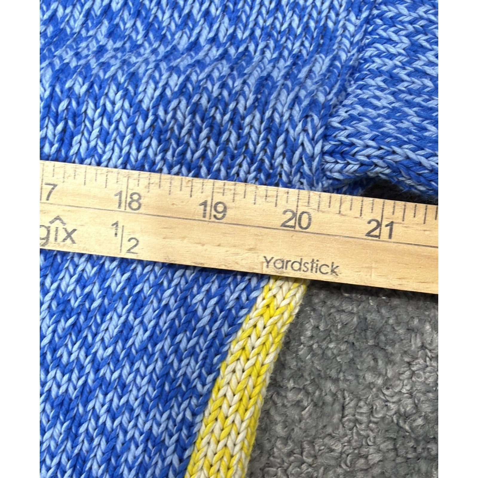 Chinti & Parker Size XS Mock Neck Sweater Blue Yellow Colorblock 100% Cotton