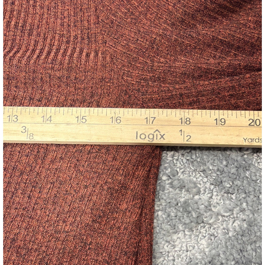 Jodifl Women’s Burnt Orange Ribbed Long Sleeve Tunic Sweater Dress Size Small