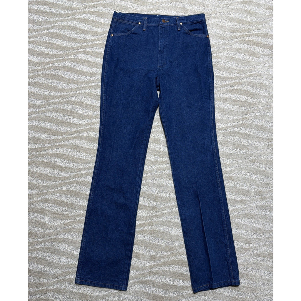 Vintage Wrangler Jeans Mens 36x36 Dark Wash Straight Leg Western Cowboy USA Made