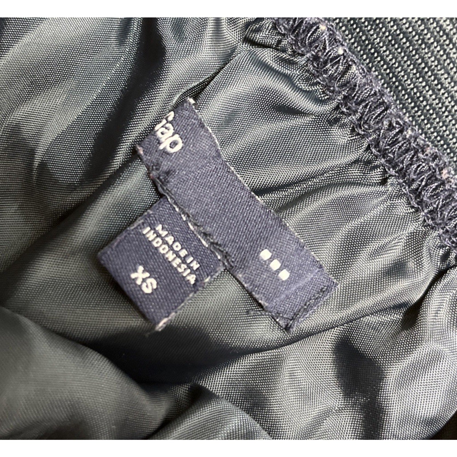 GAP XS Mini LINED Skirt Navy Leaf Patterned A Line Elastic Waist Pockets