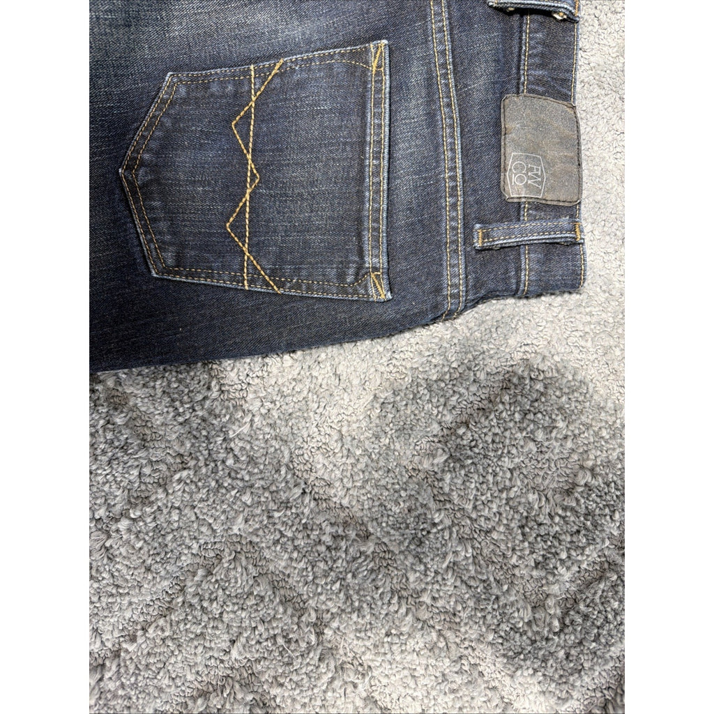 Free World Size 33 Dark Blue Denim Skinny Fit Jeans Men's Messenger