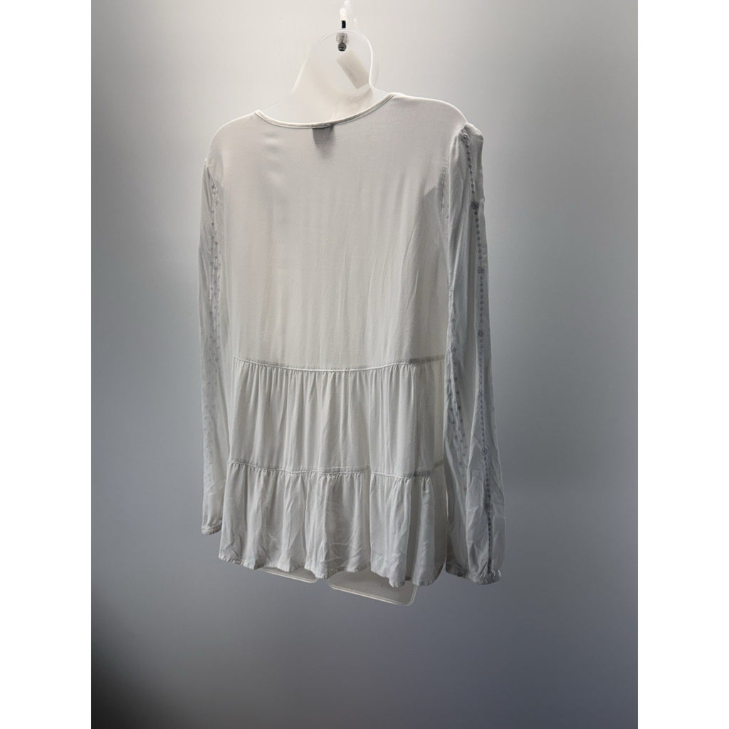 Como Vintage Blouse White Long Peasant Sleeve Women’s Size Small Bohemian Hippie