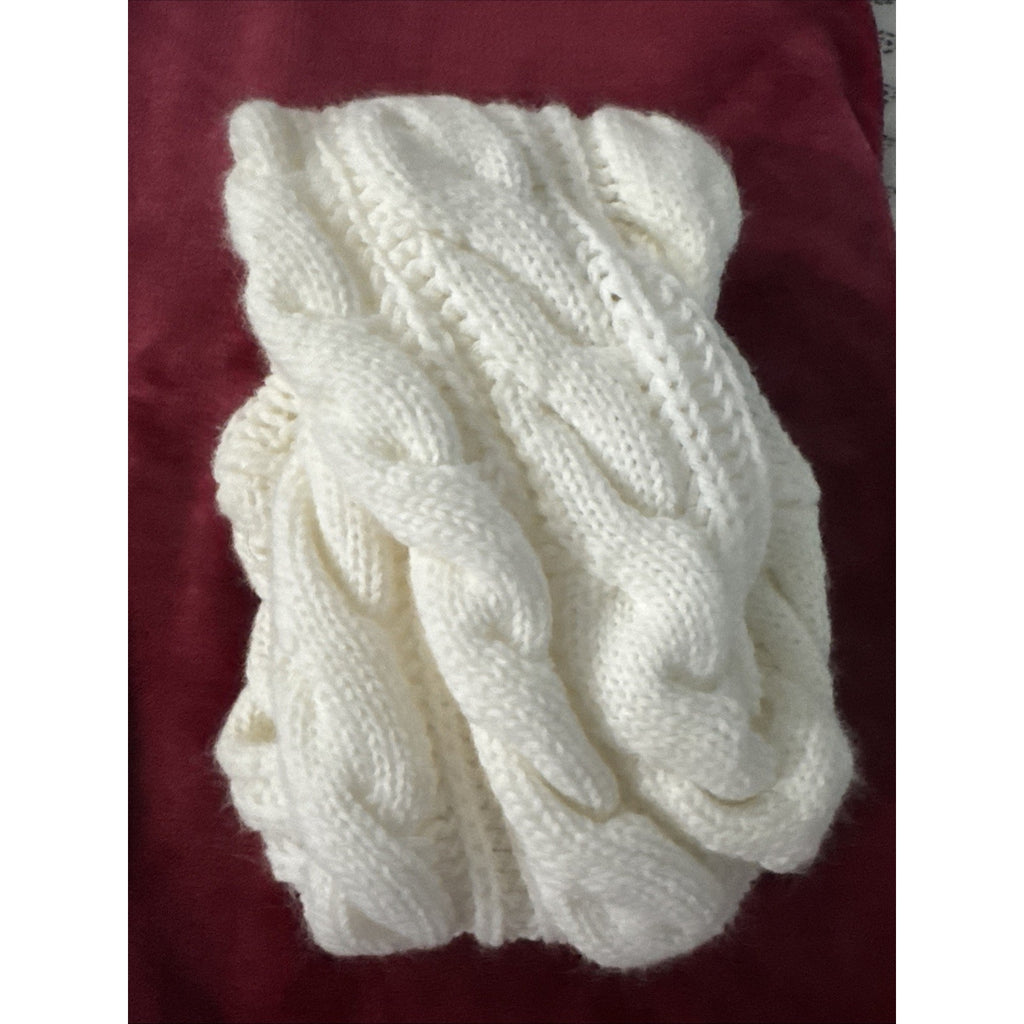 Women’s Ivory Cable Knit Infinity Scarf Chunky Cozy Winter Cowl Neck Warmer