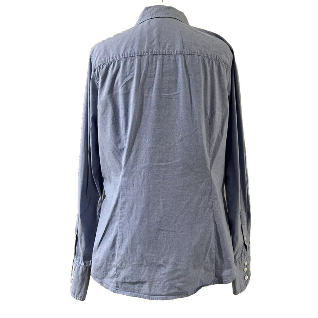 Izod Blue Women's No Iron Size M Button Up Shirt Basic Staple Style