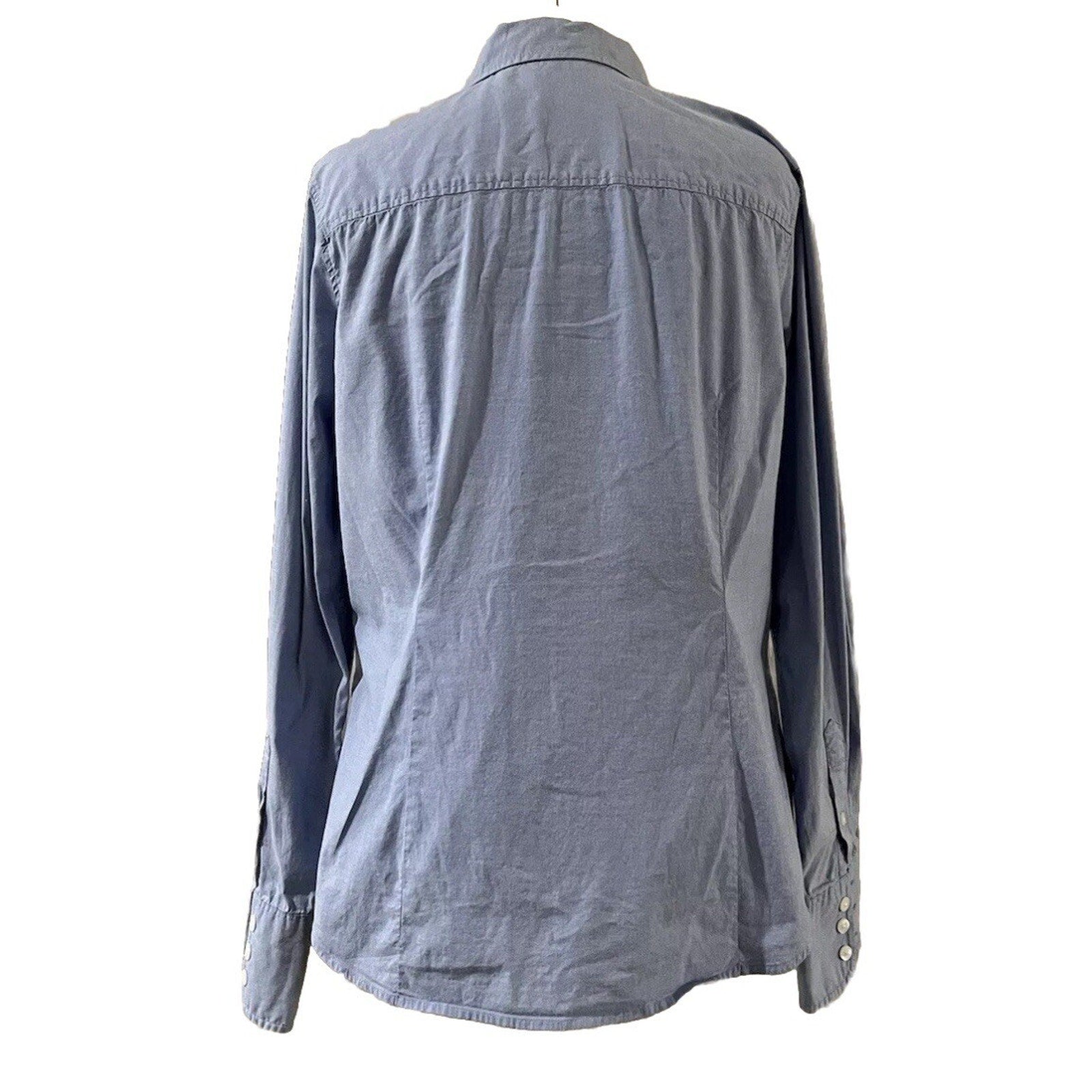 Izod Blue Women's No Iron Size M Button Up Shirt Basic Staple Style